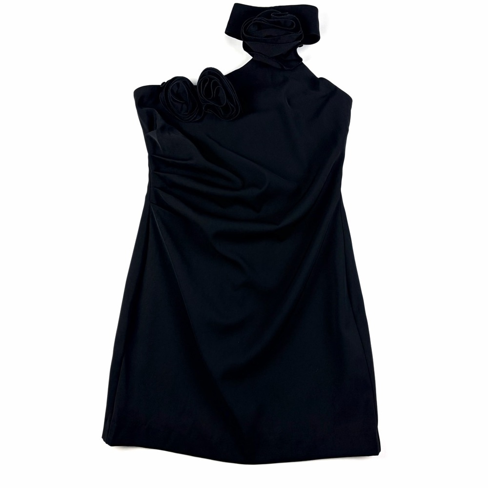 ASTR The Label Black Rosette Halter Mini Dress NWT Cocktail Party Medium - Picture 4 of 10